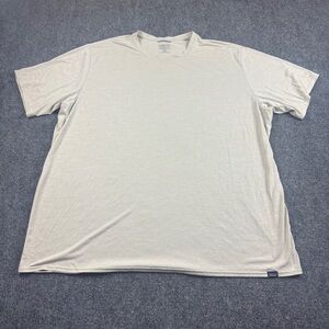 PATAGONIA Mens Heathered Cream Short Sleeve Capilene Cool Daily size: 3XL